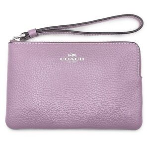 Coach Women's Small Corner Zip Wristlet in Pebbled Leather (Jasmine)